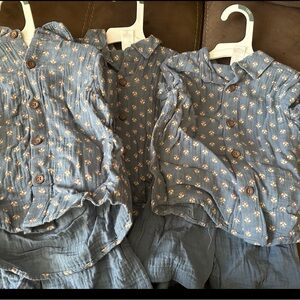 Blue Floral Kids Shirt and shorts